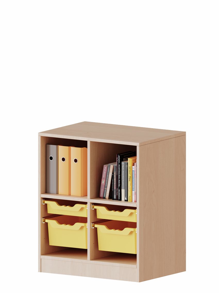 ErgoTray Kombinationsregal zweireihig 2 OH, 4 Boxen M/L